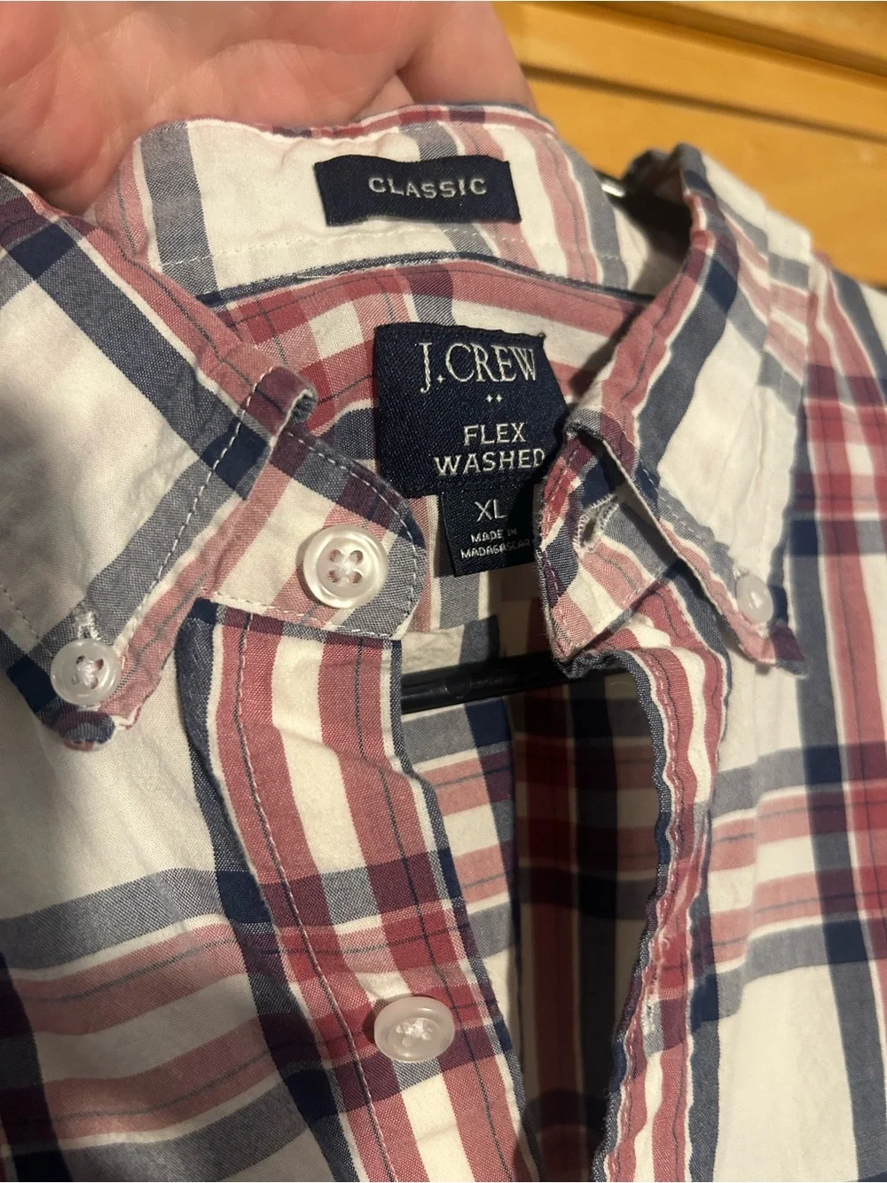 J. Crew Long sleeve plaid crew neck size XL